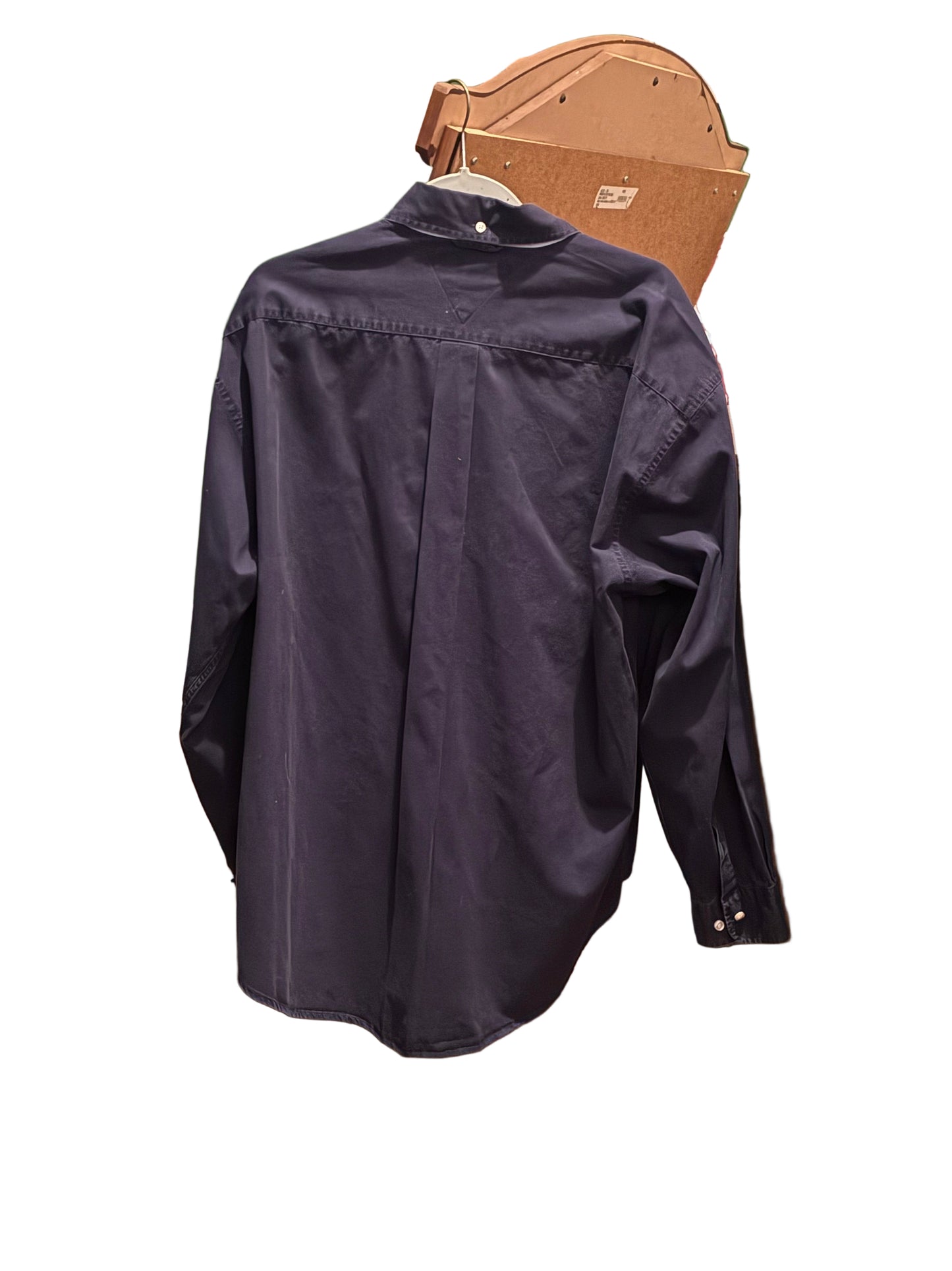 Tommy Hilfiger Navy Button-Down Shirt – Color Navy with White buttons