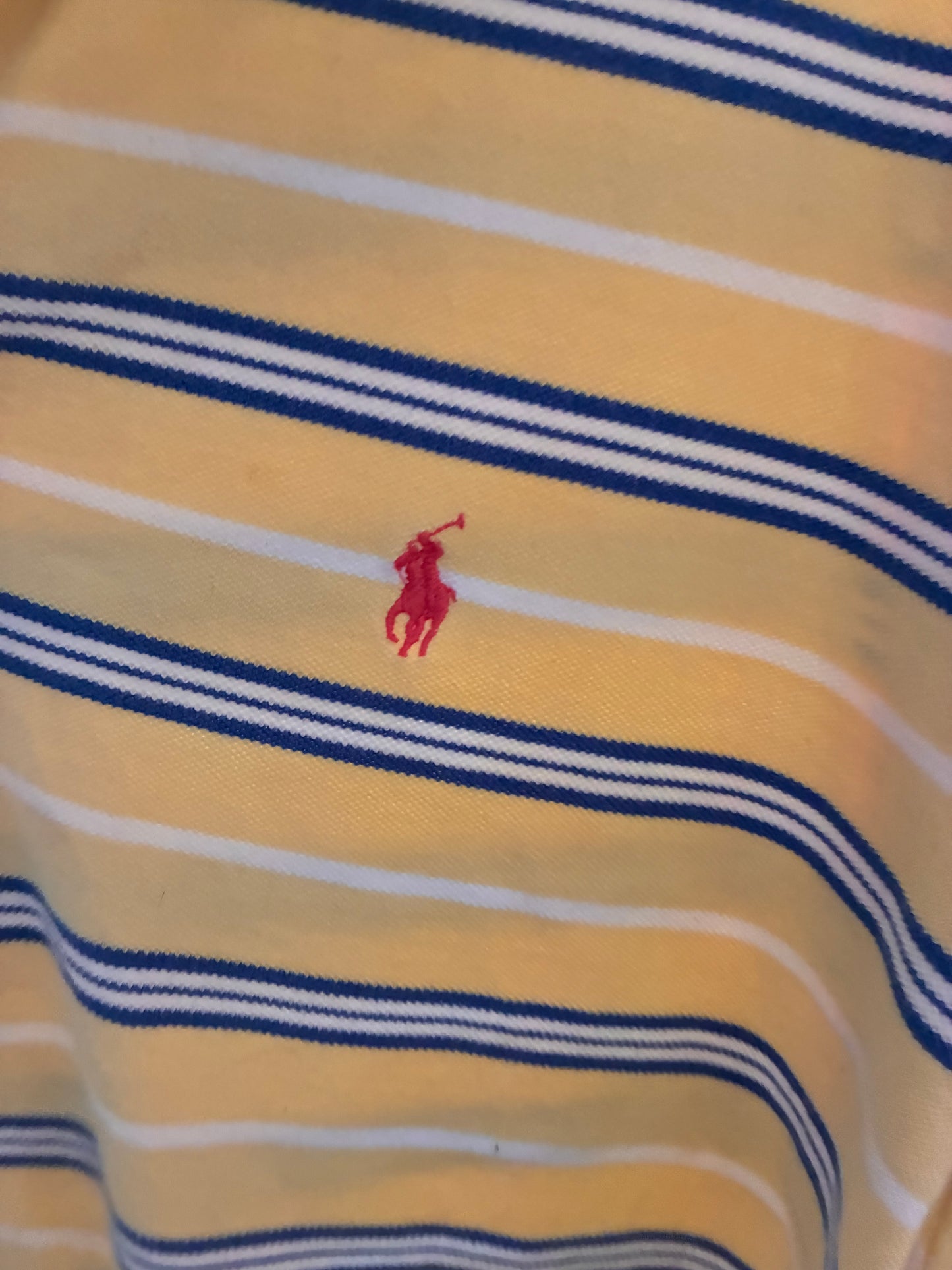Polo Ralph Lauren XL-2XL Yellow & Blue Stripe Polo