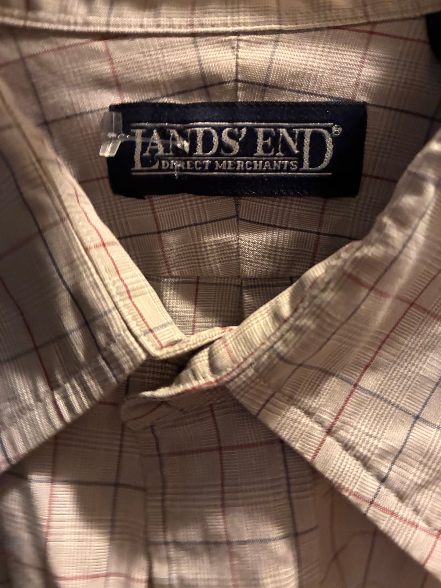 Lands’ End Men’s Check Pattern Long Sleeve Shirt