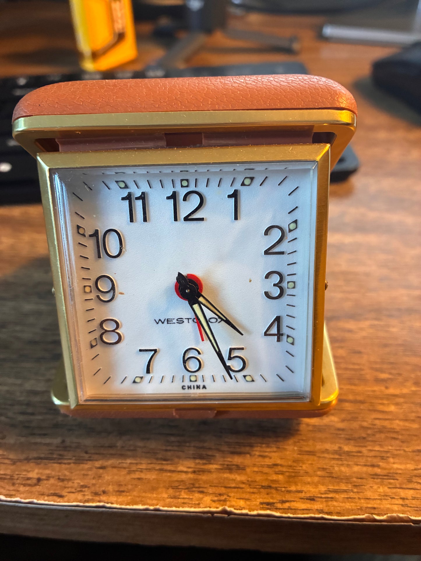 Vintage Westclox Folding Travel Alarm Clock – Wind-Up, Compact